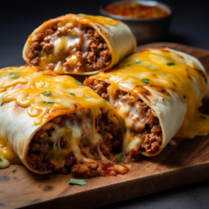 Cheesy Double Beef Burrito Recipe