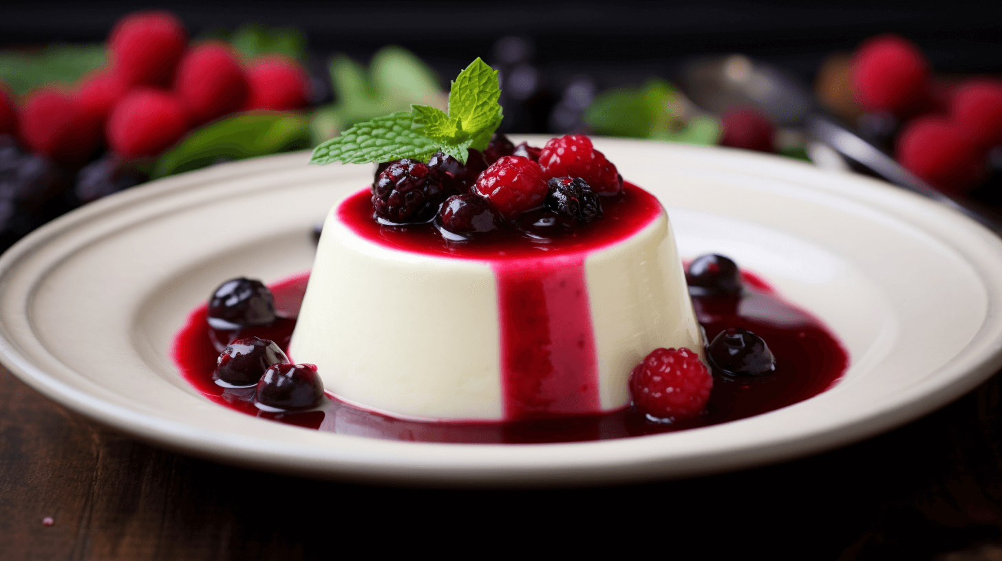 vanilla bean panna cotta with berry compote